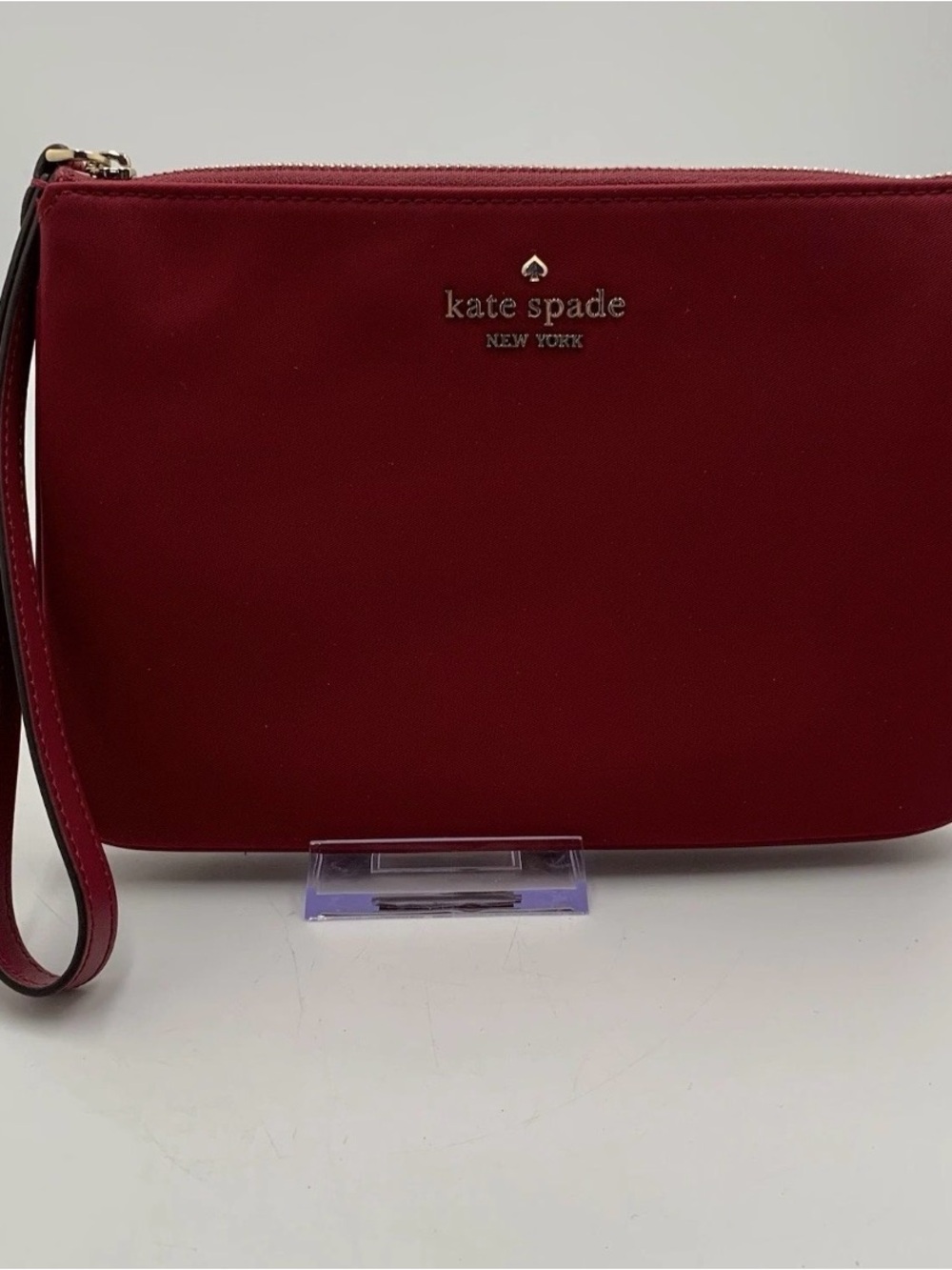 Kate Spade New York Nylon Cranberry Cocktail Zip Up Wristlet
